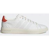 adidas Men/'s Advantage Premium Leather Shoes Sneakers, core White/core White/Bright red, 6 UK