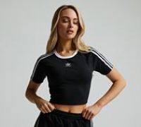 Adidas Originals Womens 3 Stripe Baby T-Shirt - Black