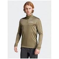 Adidas Terrex Men'S Mountain Half Zip Long Sleeve Top - Green