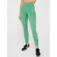 Adidas Womens Train Essentials Brand Love 7/8 Tights - Green