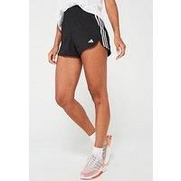 adidas Women Pacer Training 3 Stripes Woven High Rise Short Shorts, M, 3 inch