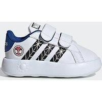 Adidas Sportswear Unisex Infant Grand Court Spiderman Trainers - White/Black