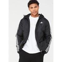 adidas  Essentials 3-Stripes Insulated Hooded Jacket  men's Jacket in Black