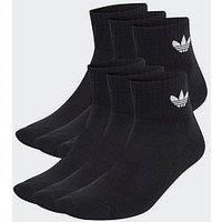 Adidas Originals Womens Mid Ankle Socks 6 Pairs - Black