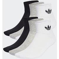 Adidas Originals Womens Mid Ankle Socks 6 Pairs - White