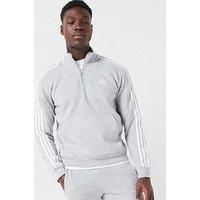 Adidas 3 Stripe 1/4 Zip - Grey