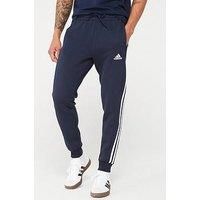 adidas Men Essentials Fleece 3-Stripes Tapered Cuff Pants, XS
