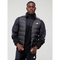 adidas Men/'s Essentials 3S Light Down Jacket,Dark Blue/White