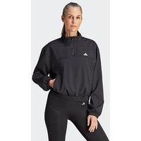 Adidas Womens Train Essentials 1/4 Zip Track Top - Black
