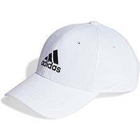 adidas Cotton Twill Baseball Cap, White/Black, One Size