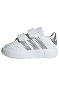 adidas Unisex Kids Grand Court 2.0 Shoes Kids Tennis Shoes, Cloud White Matte Silver Cloud White, 9 UK
