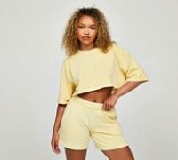 adidas Originals Womens Essentials Plus Crop T-Shirt - Yellow - Size XL