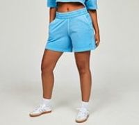 adidas Originals Womens Essential Plus Fleece Short - Blue - Size M