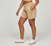 adidas Originals Womens Essential Plus Fleece Short - Beige - Size L