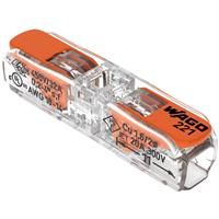 Wago 221 2-Way Inline Lever Connectors 32A 0.2-4mm (12 Pack) in Clear