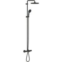 Grohe Vitalio Start 250 HP Rear-Fed Exposed Matt Black Thermostatic Bath/Shower System (739YX)