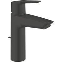 GROHE Start QuickFix – Single Lever Basin Mixer with Pop-Up Waste Wet (M-Size 192mm, 28 mm Ceramic Cartridge, Water Saving, Tails 3/8 Inch, Easy to Fit with GROHE QuickTool), Matt Black, 234552432
