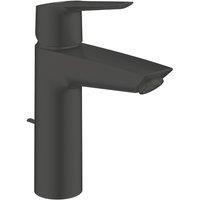 GROHE Start QuickFix - Basin Mixer Tap with Pop-Up Waste Set (M-Size 192mm, 28 mm Ceramic Cartridge, Water and Energy Saving, Tails 3/8 Inch, Easy to Fit with GROHE QuickTool), Matt Black, 235522432
