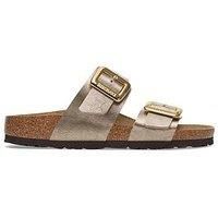 Birkenstock 1029372 Sydney Cushion Buckle Taupe Sandals for Women Double Buckle Leather, taupe, 4 UK