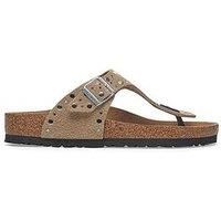Birkenstock Gizeh Rivet Border Suede Sandal - Taupe