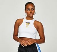 adidas Originals Womens Adibreak Cropped Tank Top - White - Size XL