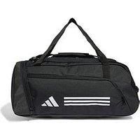 adidas Unisex Essentials 3-Stripes Duffel Bag, Black/White, One Size