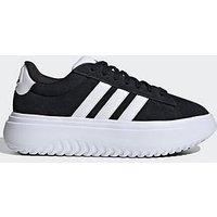 Adidas Sportswear Women'S Grand Court Platform Suede Trainers - Black