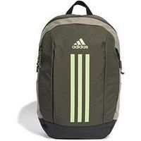 adidas Unisex/'s Power Backpack Bag, Shadow Olive/Silver Pebble/Green Spark, One Size