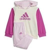 adidas Unisex Baby Infants Essentials Colorblock Set Jogger Set, 0-3M
