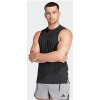 adidas Designed for Training Workout Tank Top, Recycled Polyester, Black