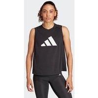 Adidas Womens Train Essentials Logo Tank - Black - Black/White