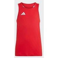 adidas Adizero Essentials Kids Running Vest Breathable Sports Singlet Youth Red