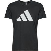 adidas  RUN IT TEE  men's T shirt in Black