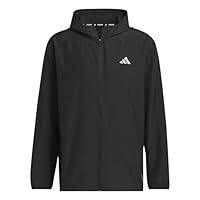 adidas Men/'s Run It Jacket, Black/White, L