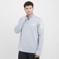 adidas Own The Run Mens Running Top Grey Long Sleeve Half Zip Reflective Jogging