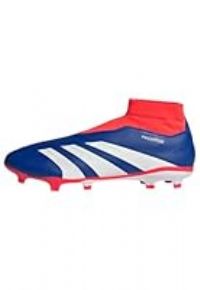 adidas Predator League Laceless Football Boots Firm Ground, Lucid Blue/Cloud White/Solar Red, 7.5 UK