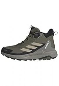 adidas Men/'s Terrex Anylander Mid RAIN.RDY Hiking Shoes, Olive Strata/Wonder Beige/Core Black, 9 UK