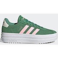 adidas Women/'s VL Court Bold Shoes, Preloved Green/Pink Spark/Ivory, 6 UK