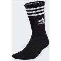 Adidas Originals Mens 3-Stripe Crew Socks 6 Pairs - Black