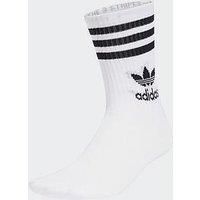 Adidas Originals Womens 3-Stripes Crew Socks 6 Pairs - White