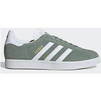 Adidas Originals Unisex Gazelle Trainers - Silver Green/White/Gold Metallic