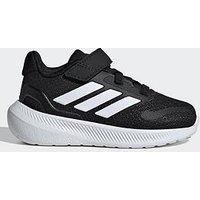 adidas RUNFALCON 5 SHOES INFANTS Non-Football Low, Core Black/Cloud White/Cloud White, 4 UK