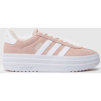 adidas vl court bold trainers in white & pink