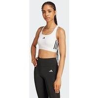 Adidas Womens Training Hyperglam Midi Support Sports Bra - White
