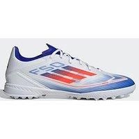 adidas Unisex F50 League Football Boots Turf Shoes, Cloud White/Solar Red/Lucid Blue, 11 UK