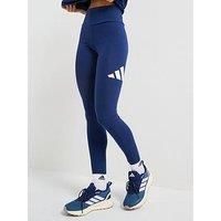 adidas Women/'s ESSENTIALS BIG LOGO COTTON LEGGINGS, dark blue/white, M