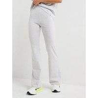 adidas Women/'s ESSENTIALS SMALL LOGO FLARED LEGGINGS, light grey heather/white, XXL