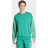 Adidas Sportswear Mens All Szn French Terry Colorblock Crew Sweatshirt - Semi Court Green