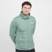 adidas Men/'s Terrex Multi Hybrid Insulated Hooded Jacket, Silver Green, XL