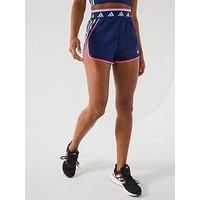 Adidas Womens Training Hyperglam Woven Shorts - Dark Blue/White/Pink Fusion